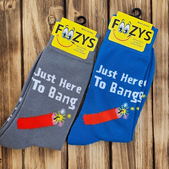 Men's Foozys Socks - Just Here To Bang - Picture 1 of 1